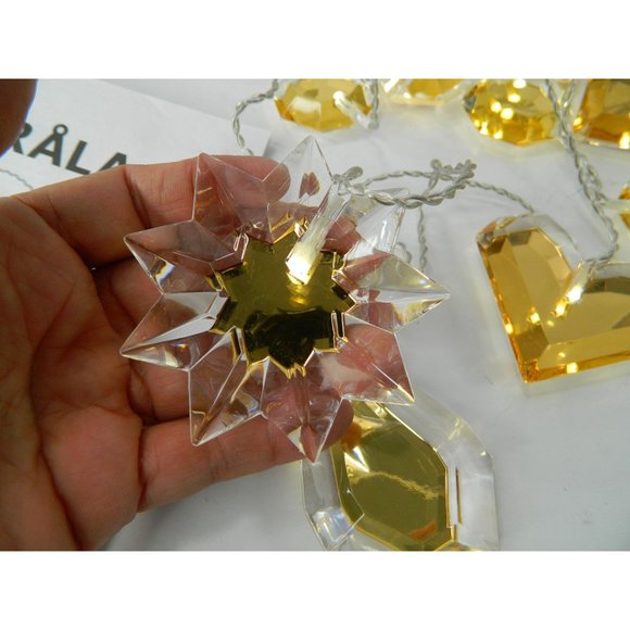 Ikea Lights String Amber Gold 10ft Hearts, Diamonds, Snowflakes, Circles Lucite - Picture 5 of 16